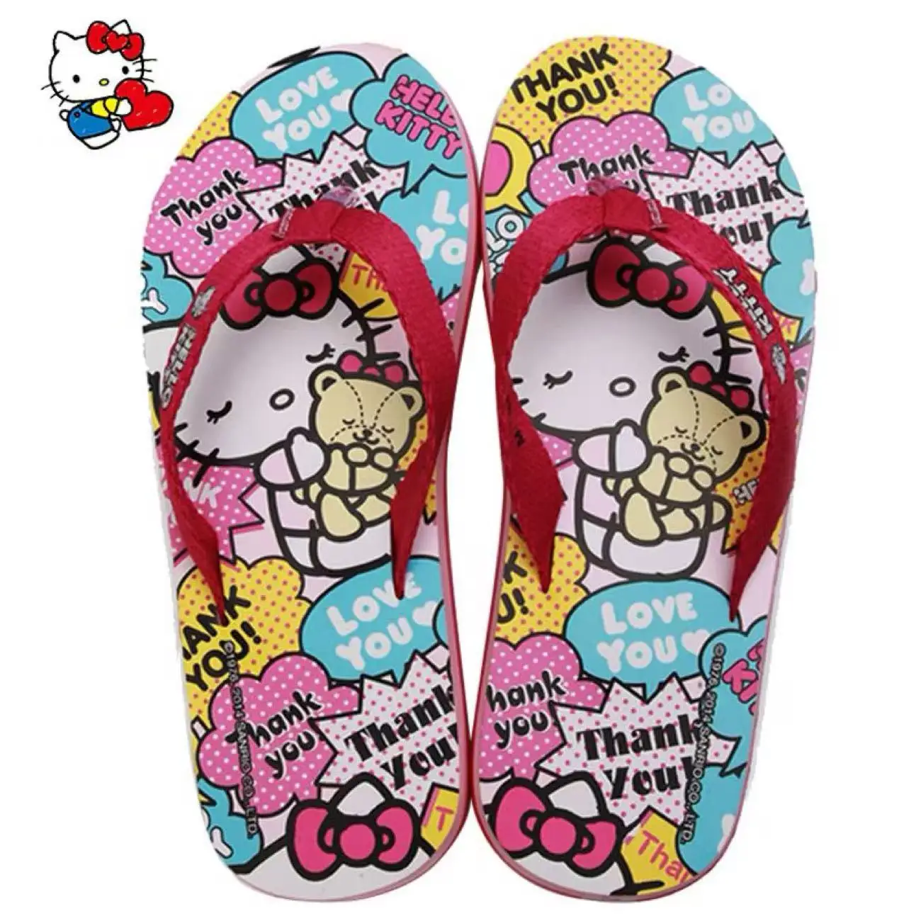 Реальные фото: Новые летние шлепанцы Sanrio Hello Kitty 2026 года, милые и стильные, для женщин, девушек и студенток.