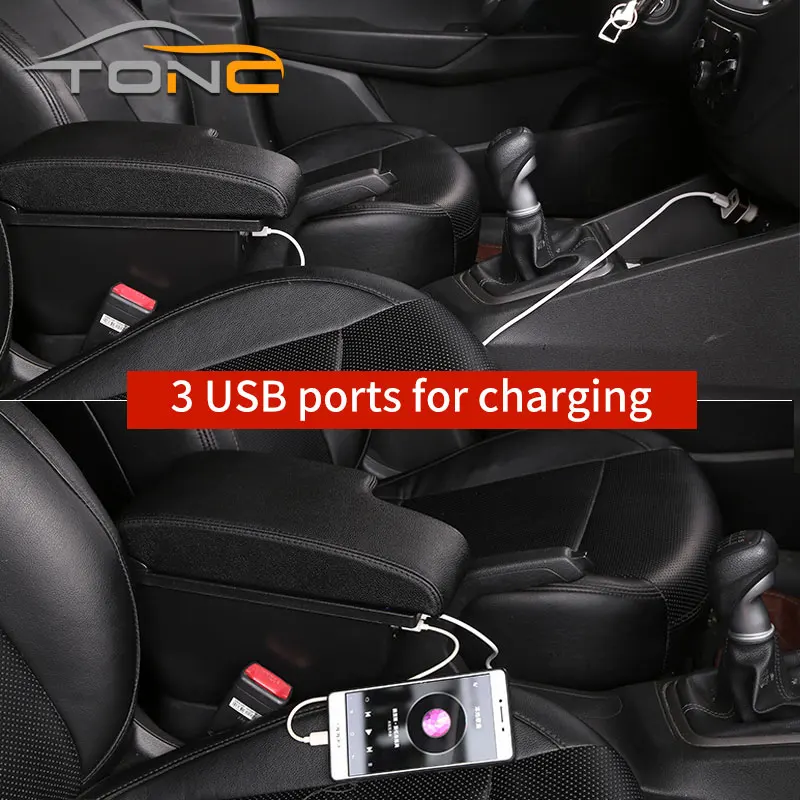 Do Ford Focus 2 Podłokietnik do Ford Focus mk2 Podłokietnik samochodowy Akcesoria samochodowe Szczegóły wnętrza Części modernizacyjne Schowek USB — zdjęcie 6