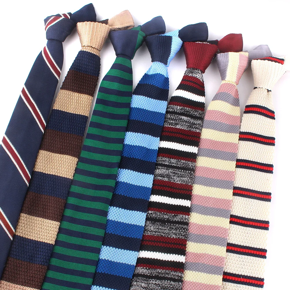 

Knit Neck Ties Casual Knitted Skinny Tie For Party Boys Girls Stripe Necktie Wedding Necktie For Groom Neck Wear For Men Gravata