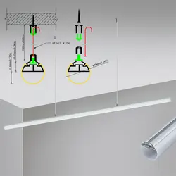 (1 szt.) 0.5m okrągły profil aluminiowy led o średnicy 30mm z matowym pokryciem na wiszące oświetlenie led w kuchni pomieszczenie biurowe pokoju