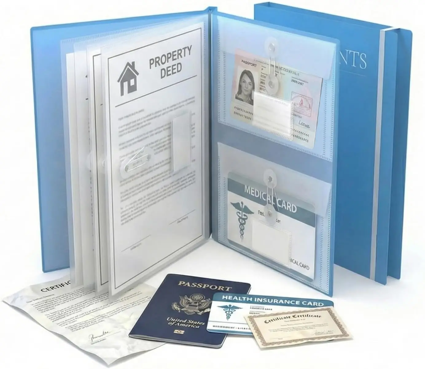 

Expanding File Folder with Elastic Band, Accordion Organizer for Documents, Certificates, Passports, Photos, 1 Pack