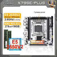 JINGSHA X79 SE motherboard CPU RAM Combo LGA 2011 with Xeon E5 2650 V2 CPU + 2*8GB RAM X79 placa mae DDR3 motherboards 2011 Set