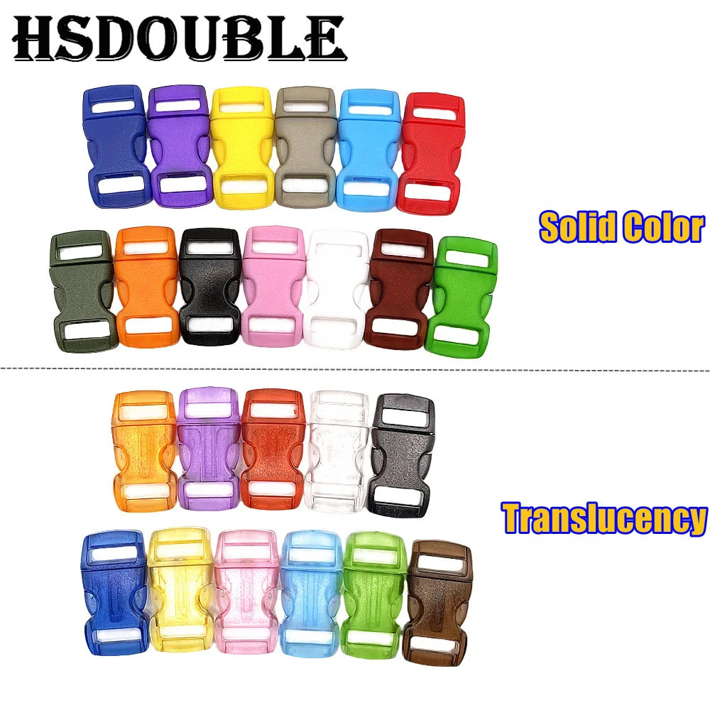 30Pcs/Pack 10mm Side Release Buckle Curved Parachute 550 Paracord Bracelet Clip Cat Collar Strap Webbing Backpack DIY Accessorie