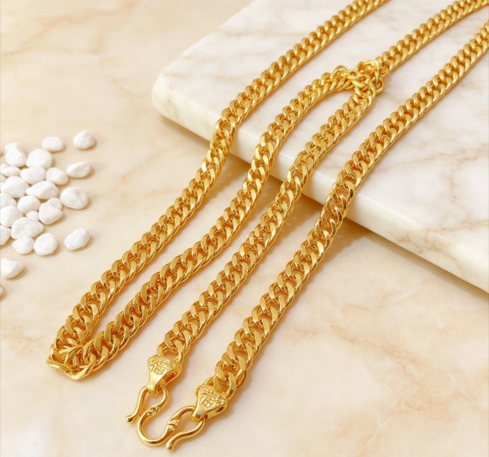 necklace AU750 Internet celebrity ball chain transfer domineering 18K mens and womens jewelry metal Giving gifts for friends