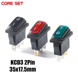 KCD3 3-pin 12V/220V LED light on / off rectangular long rocker switch waterproof IP67 automobile instrument panel ship type