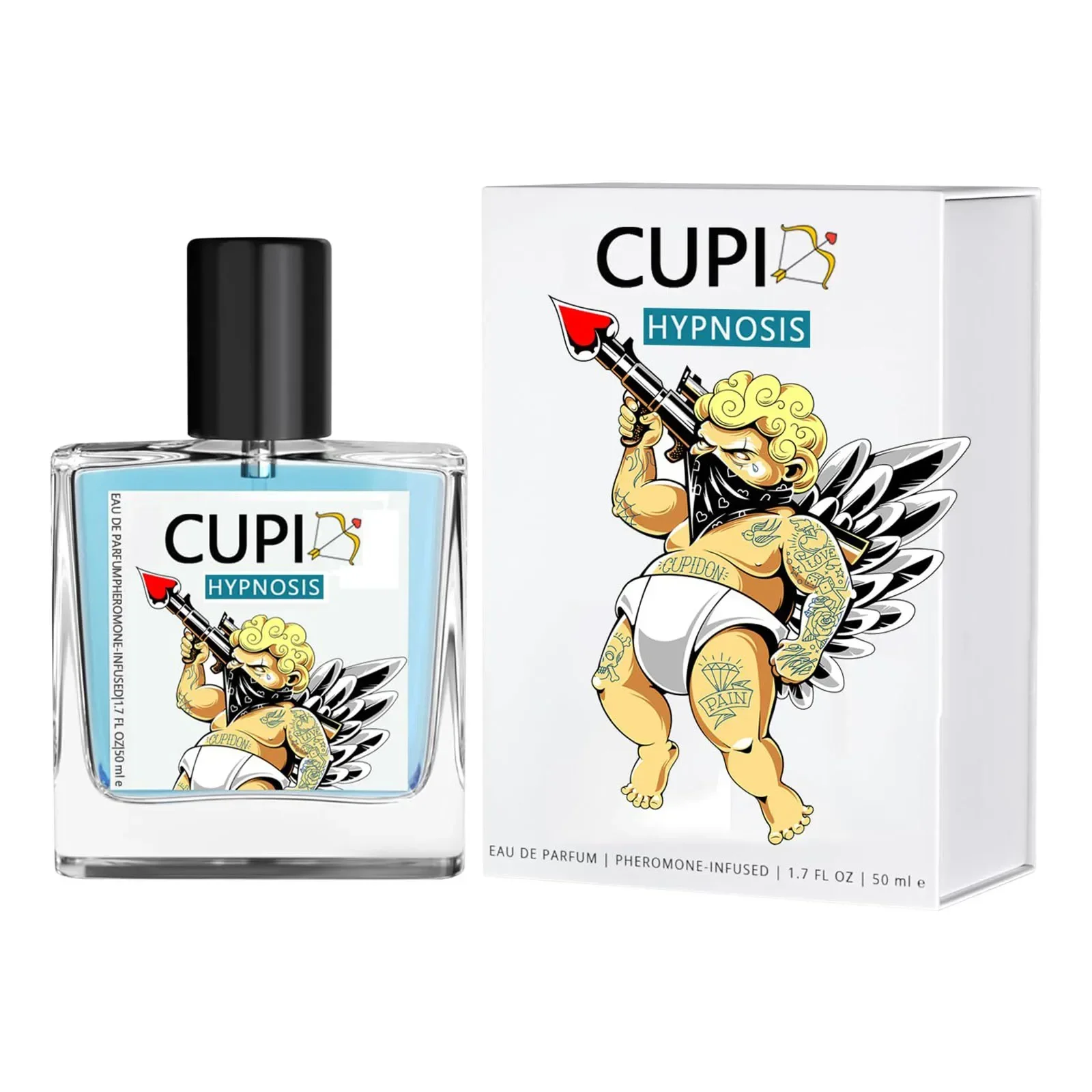 Perfume de hipnosis de Cupido de 50ML, Perfume de feromonas reales de Colonia infundida, fragancia dura durante 8 horas para hombres y mujeres, apto para viajes
