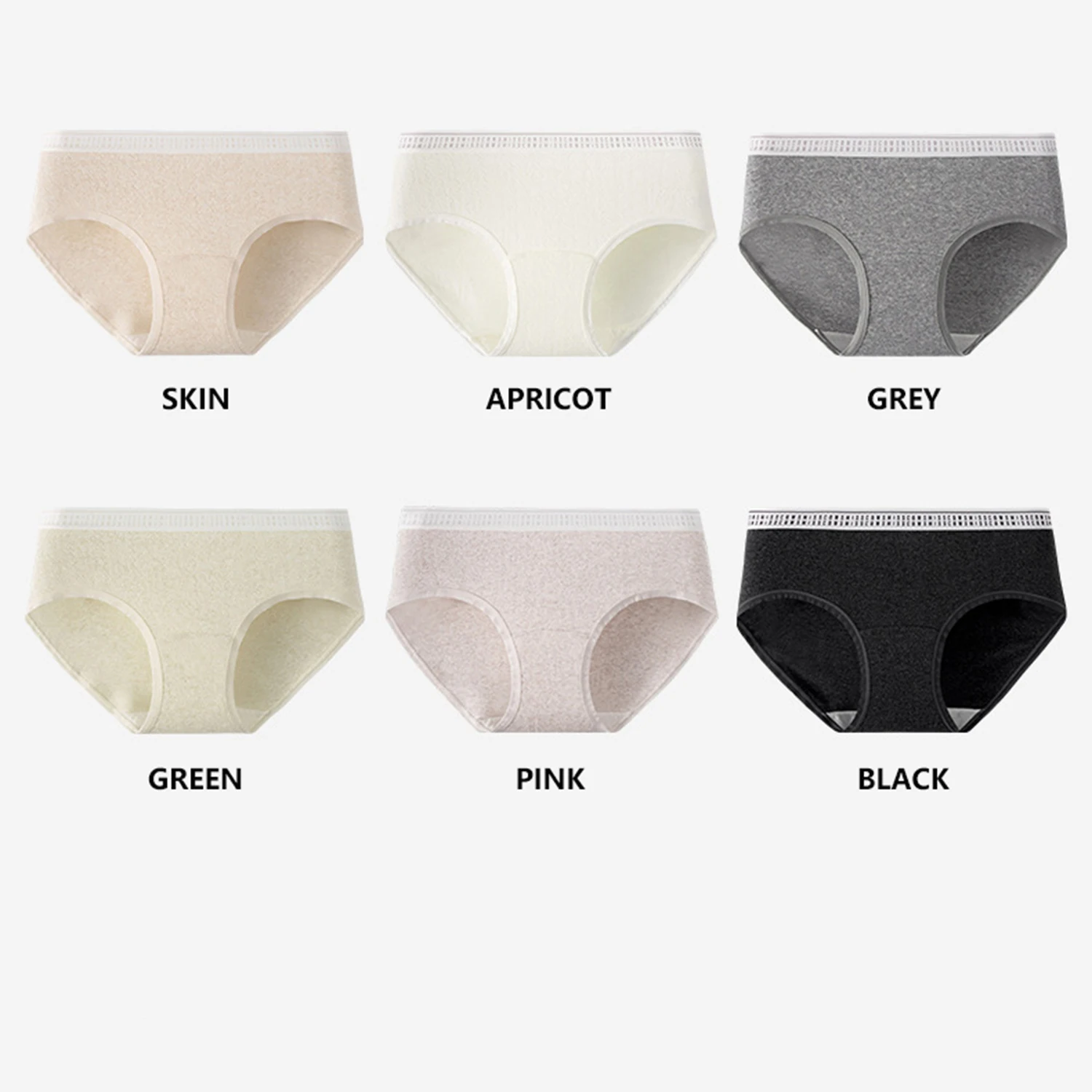 Women's pure cotton 7A grade antibacterial triangle underwear,Mid Waisted Ladies Panties Full Coverage Briefs 4 Pack