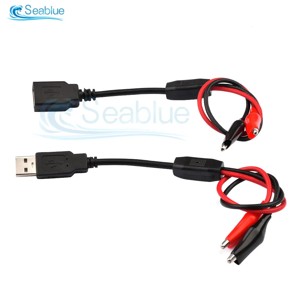 60cm 1 Pair Alligator Clips Test Clips Male Female Crocodile Wire To Usb Tester Detector Power Supply Adapter Pure Copper Wire