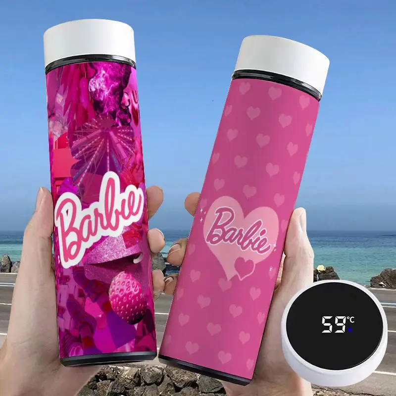 

Cute Thermo Barbie Girl Creative Kawaii Cartoon Pattern Intelligent Temperature Display High-Look Stainless Steel Insulated Cup