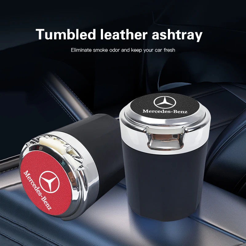 Car Interiora Ashtray Ash Cup Stainless Steel Accessories For Mercedes Benz AMG W204 W205 W203 W211 W212 W213 W201 W210 W124 GLS