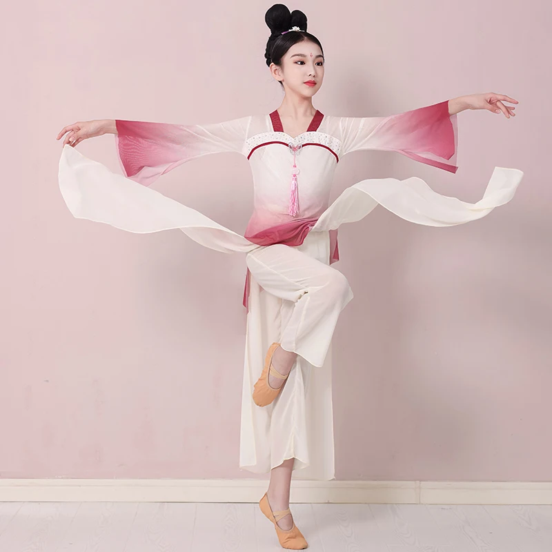 الأطفال يانغكو ملابس رقص فتاة صينية الشعبية Dancewear الاطفال الوطنية مروحة الرقص الملابس مظلة الرقص العرقية زي #4