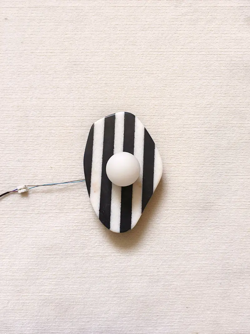 Striped Wall Light Minimalist Creative Natural Marble Wall Lamp for Living Room Aisle Hallway Bedroom Bedside Bathroom Lamp