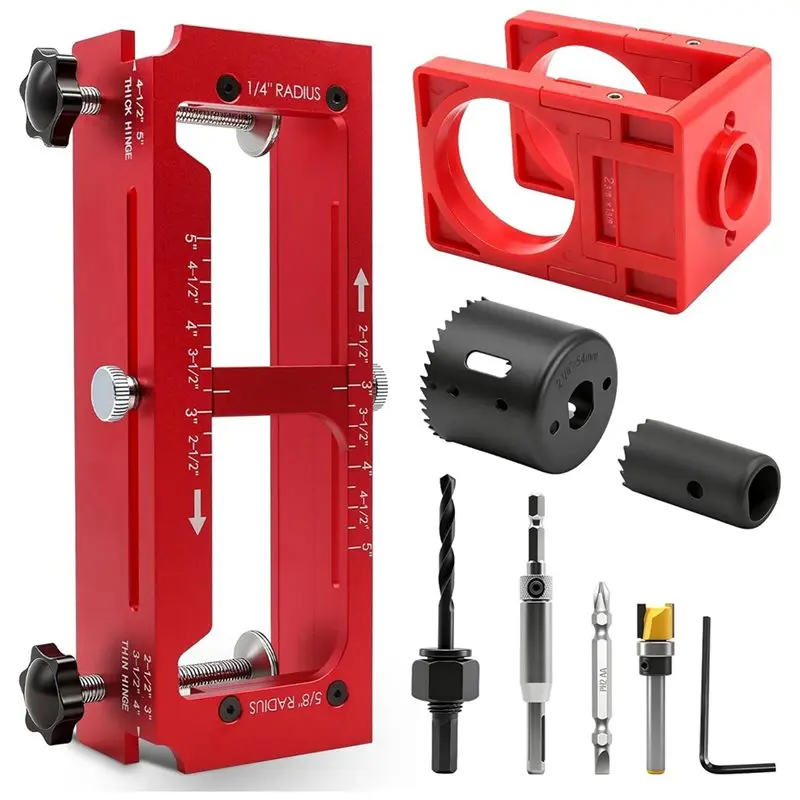 ABFS Door Hole Drilling Kit Router Template For Hinge Mortising Door Knob Installation Kit