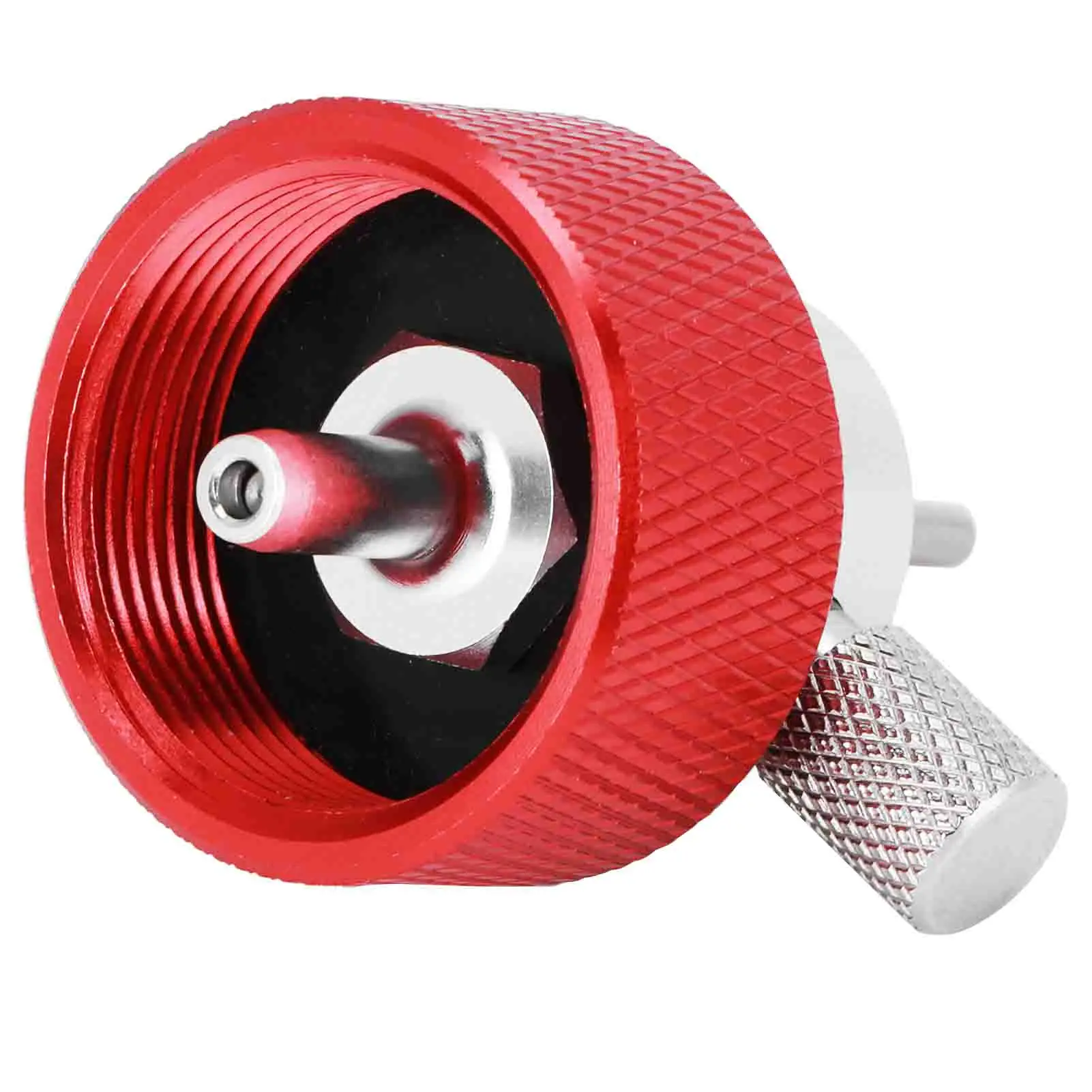 Metal Propane Adapter, Propane Filling Adapter, 7/16-20UNF Thread, for Camping Gas Stoves, with Silicone Oil Storage