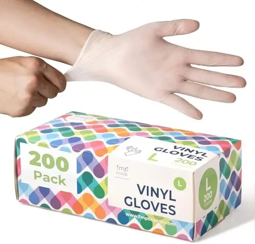 

Disposable Food Prep Gloves - Food Safe Vinyl Gloves for Cooking, Meal Prep & Cleaning
