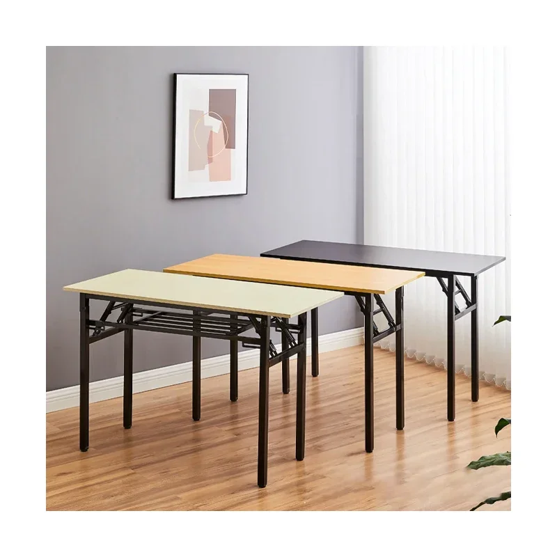 High quality modern rectangular foldable long metal wooden training table school classroom computer desk