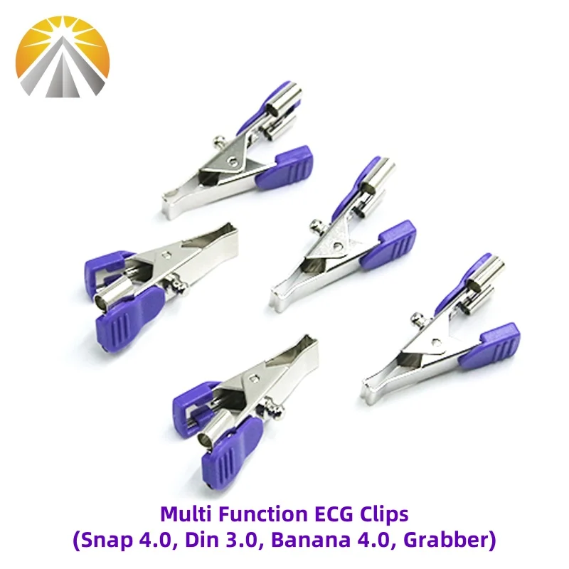 5 PCS Each Bag Multi-Function Veterinary EKG Adapter VET Clip PET Clamp ECG Electrode For Animal Medical Cables Snap Din Banana view 3