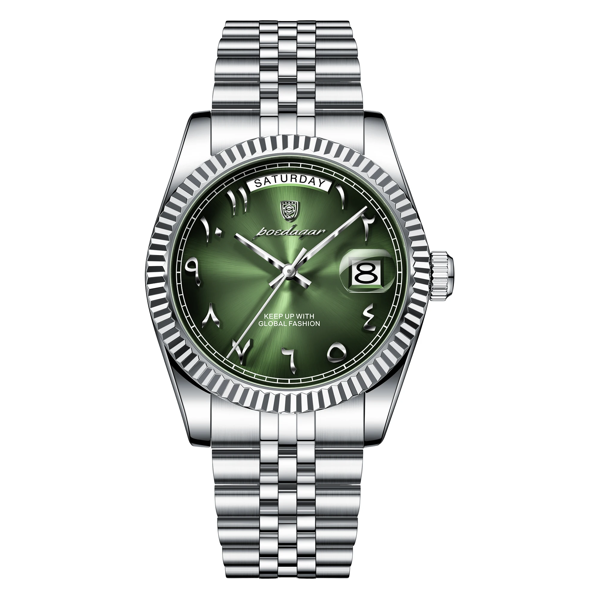 POEDAGAR Top Business Herren-Armbanduhr, Modische Wasserdichte Edelstahl-Herrenuhr mit Datum- und Wochenanzeige, Original Quarz-Herrenuhr Reloj
