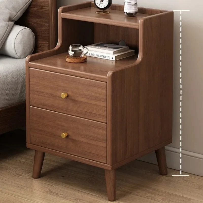 Modern New Chinese Style Nightstand - Narrow Solid Wood Bedside Table with Storage Drawer, Minimalist Bedroom Furniture image 5