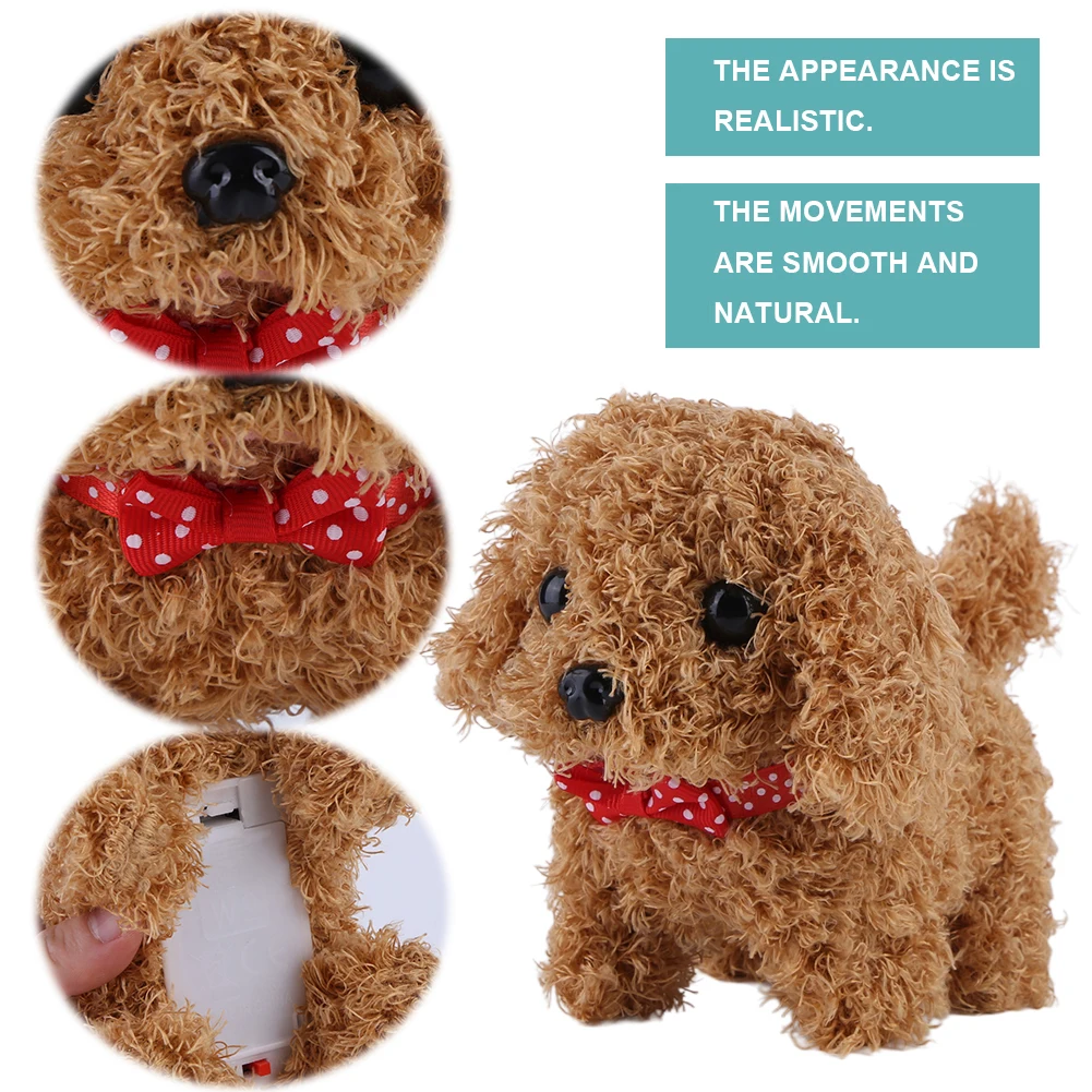 Giocattolo interattivo del cucciolo di peluche del cane robot elettronico atti come un vero cucciolo di peluche del cane simpatico cane ambulante per i bambini di età 3 4 5 6