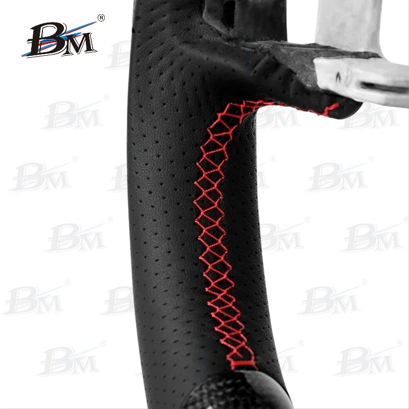 لفورد موستانج 2018 2019 2020 2021 2022 GT350 GT500 ألياف الكربون الحقيقية نظرة عجلة القيادة اكسسوارات السيارات مع عجلة التدفئة