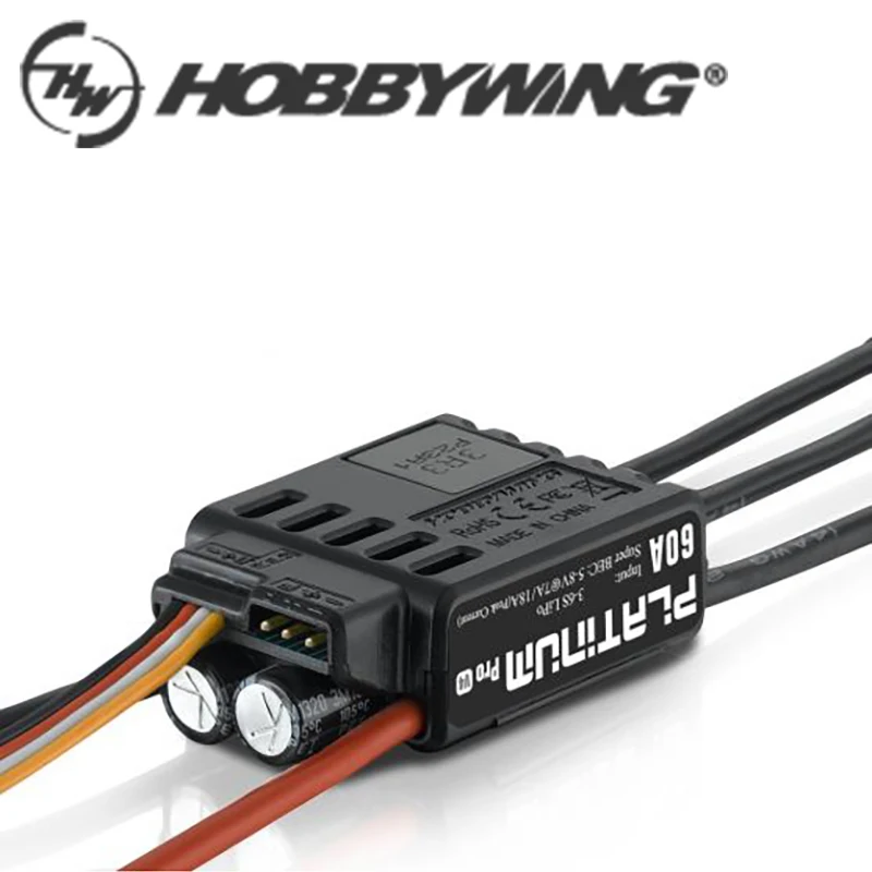 100% original Hobbywing Platinum 60A V4 30215100 brushless ESC 3-6S for RC 450 480 helicopter electronic speed control