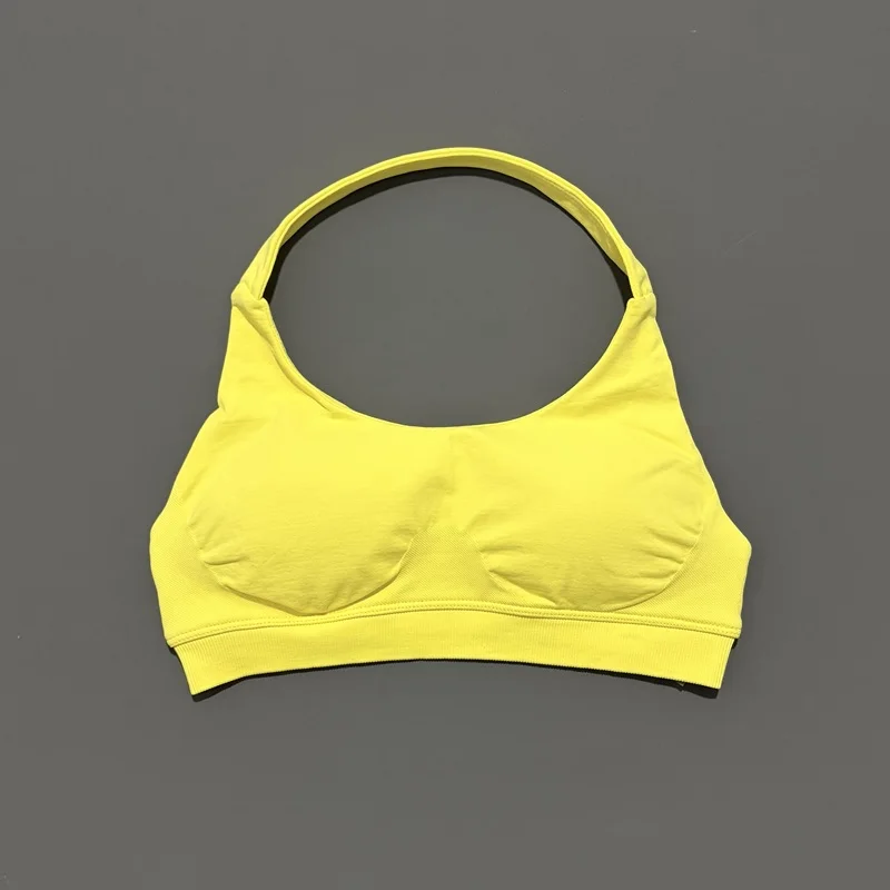 HISTELLO Sport-BH für Damen, nahtlos, Yoga-Unterwäsche, Neckholder-Riemen, offenes Rückendesign, Gym-Top, Workout, Fitness, Lauf-BH