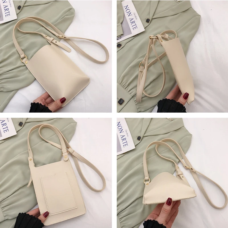 Fashion PU Small Solid Crossbody Bags Women Mini Leather Shoulder Messenger Bag Clutch Bolsas Ladies Phone bag Purse Handbag