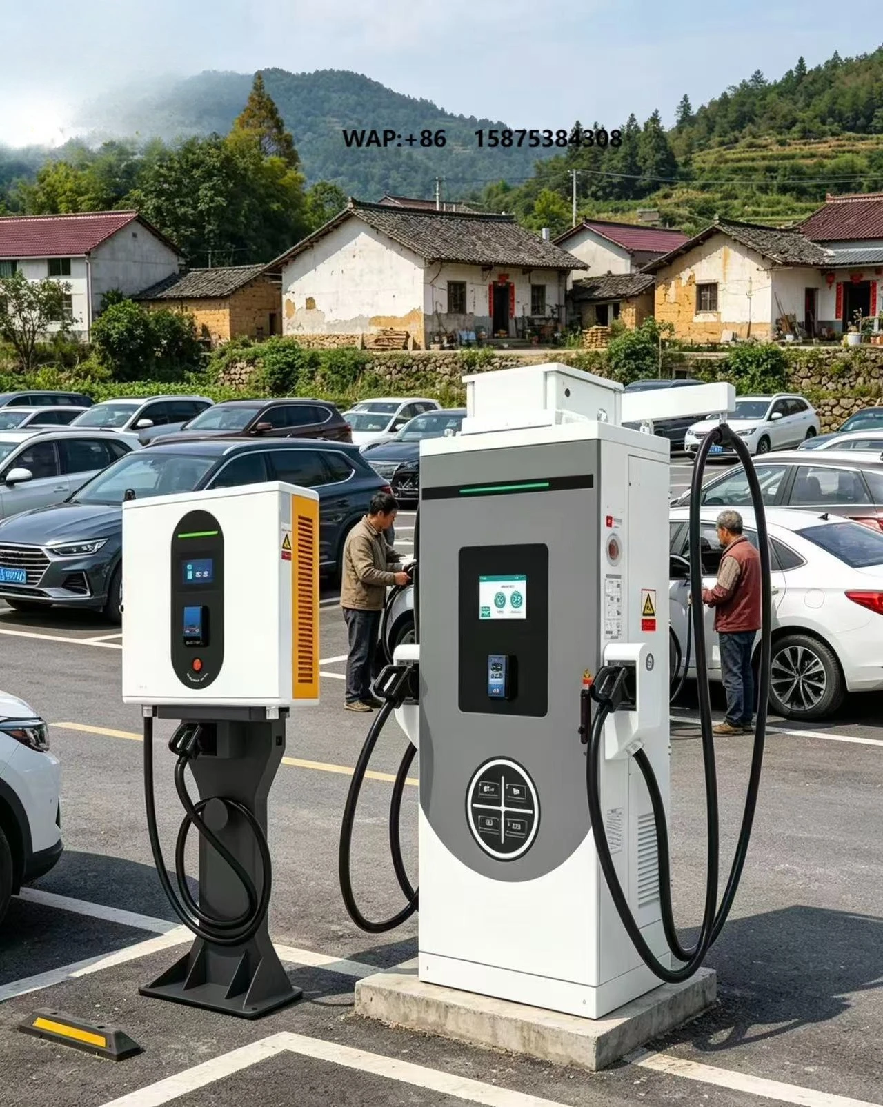 YLUXD80KE 80kW Integrated DC Fast EV Charger, 2 Guns, 200-1000V, Multi-Protocol Commercial Charging Station