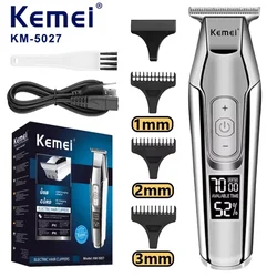 Kemei Professional Hair Clipper Beard Trimmer for Men Adjustable Speed LED Digital Hair Clipper Carving Clippers Electric Razor