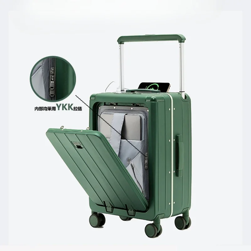 Large Capacity Wide Tie Rod Aluminum Frame Case Suitcase Female 20 Inch Boarding Case Password Suitcase Business Man