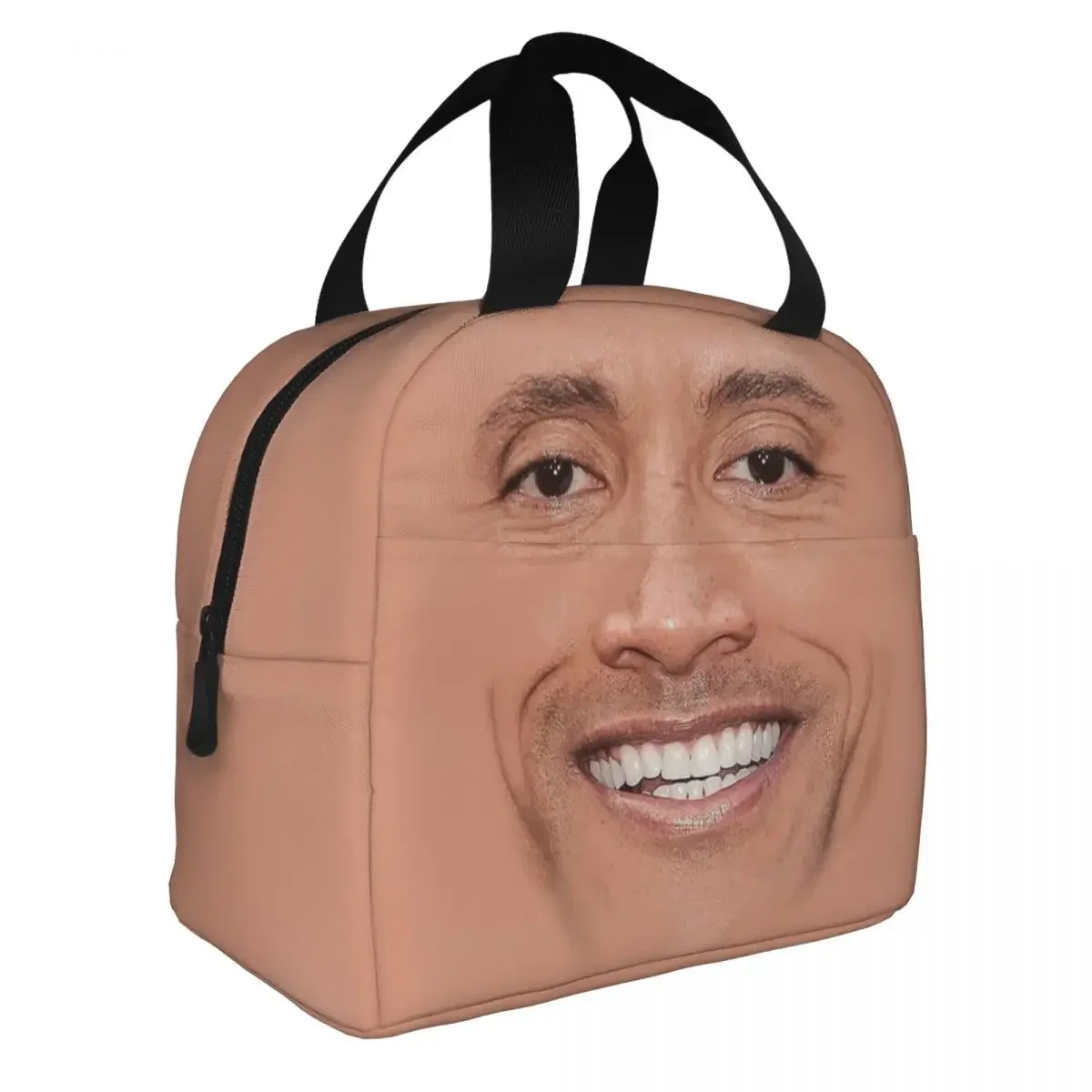 The Rock Face Insulated Lunch Bag Thermal Bag Reusable Dwayne American Actor Johnson High Capacity Lunch Box Tote Girl Boy Beach