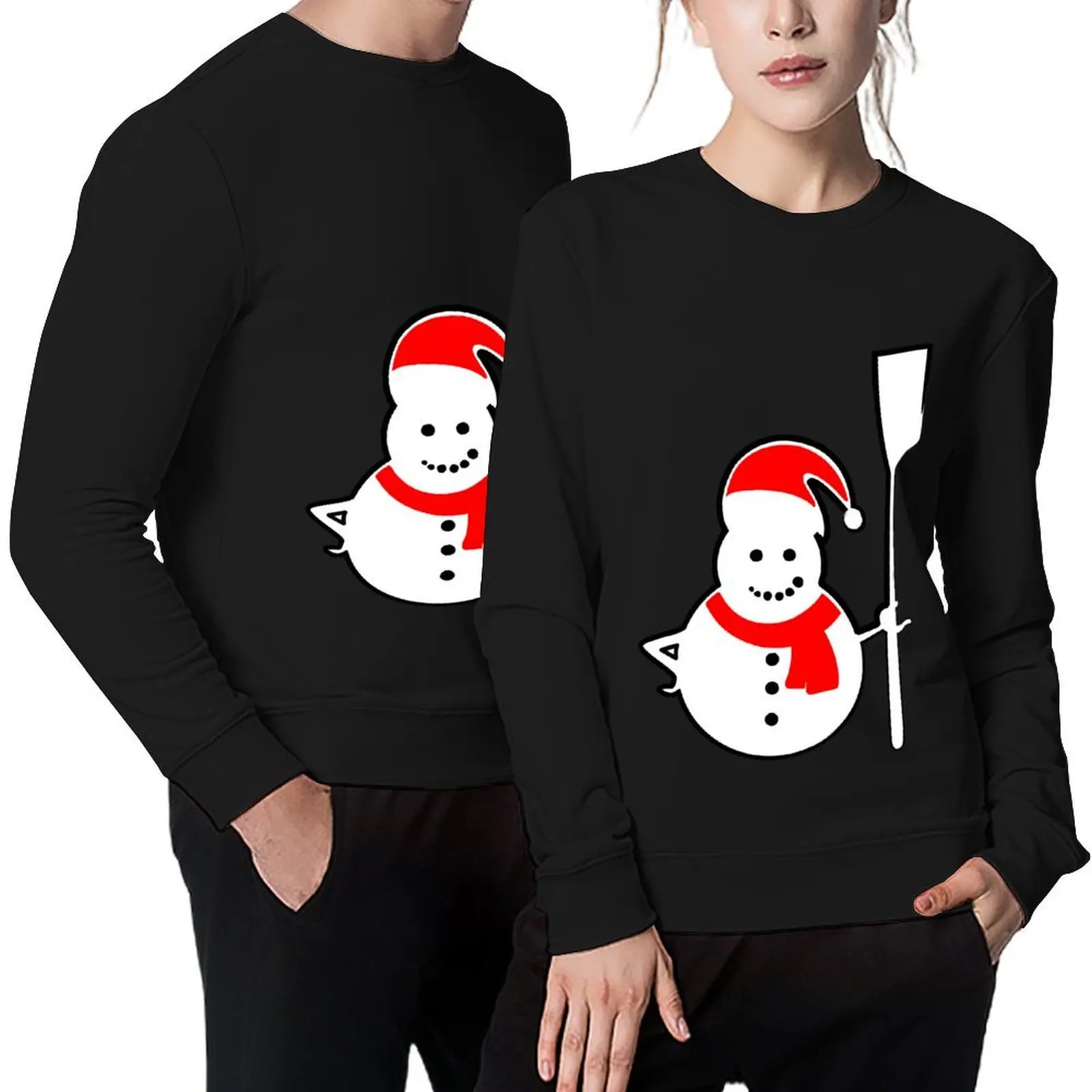 

Rowing Santa Snowman Pullover men clothing graphic t shirts men autumn men's clothing new hoodies and sweatshirts