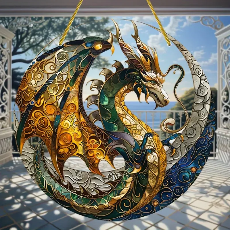 Cross-border products Fascinating acrylic art with vibrant dragons, home and party decorations