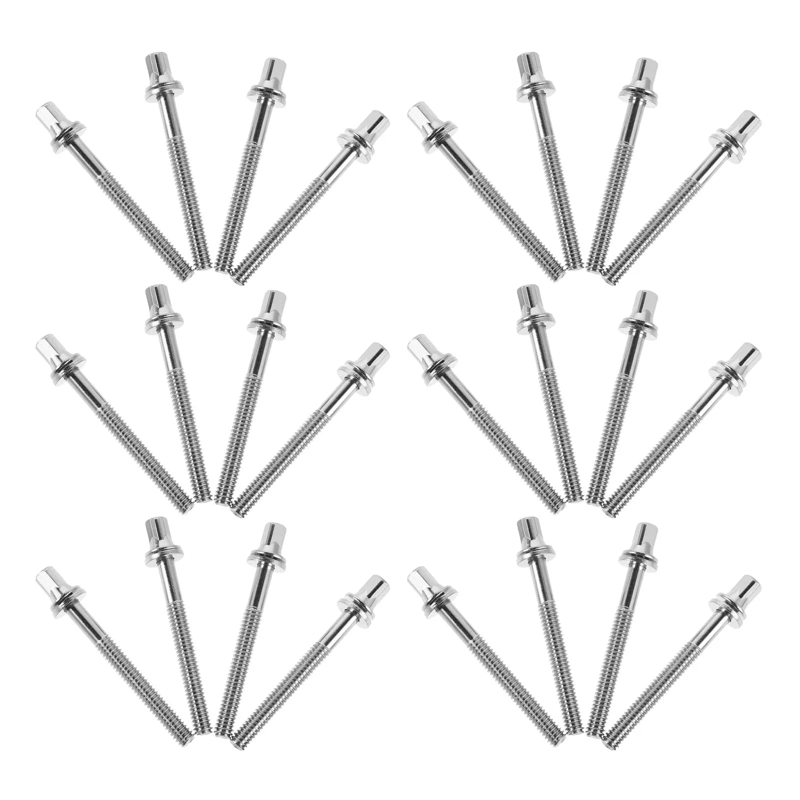 

24Pcs Drum Tension Rods Kit M5x60mm Snare Drum Hardware Screws Heavy Duty Replacement Parts for Percussion Instrument Stage