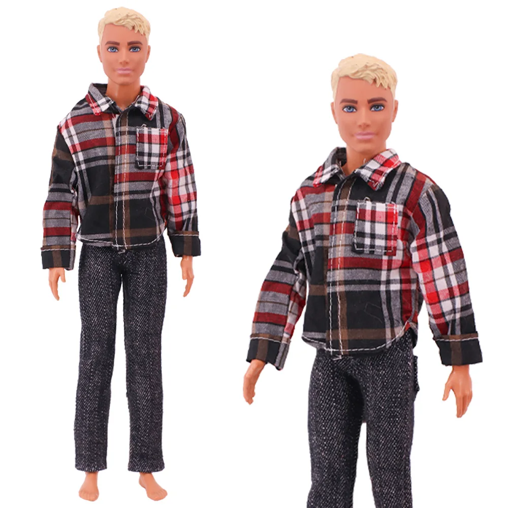 Handmade Ken Doll Clothes T-shirt + Trousers For Barbie Dress Accessories Fashion Daily Clothing Toys For Gils Birthday Gift