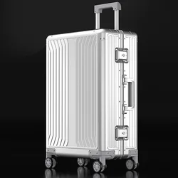 Aluminum Alloy boarding box 20 24 28 inch high-end business suitcase aluminum magnesium alloy luggage travel trolley case