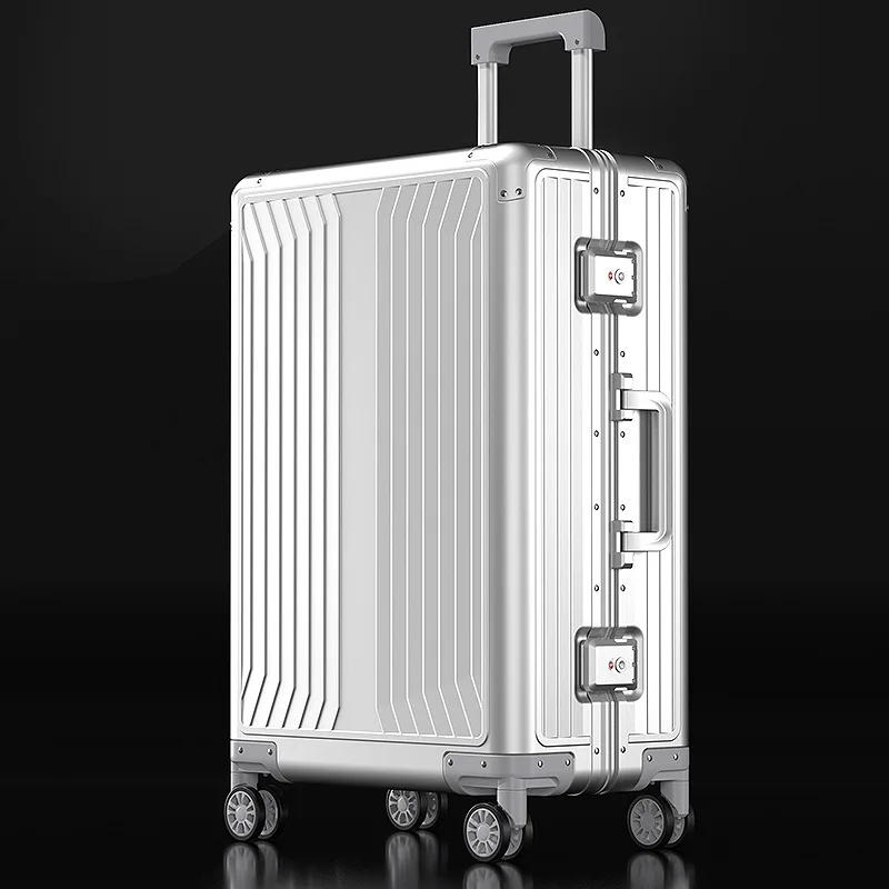 Aluminum Alloy boarding box 20 24 28 inch high-end business suitcase aluminum magnesium alloy luggage travel trolley case