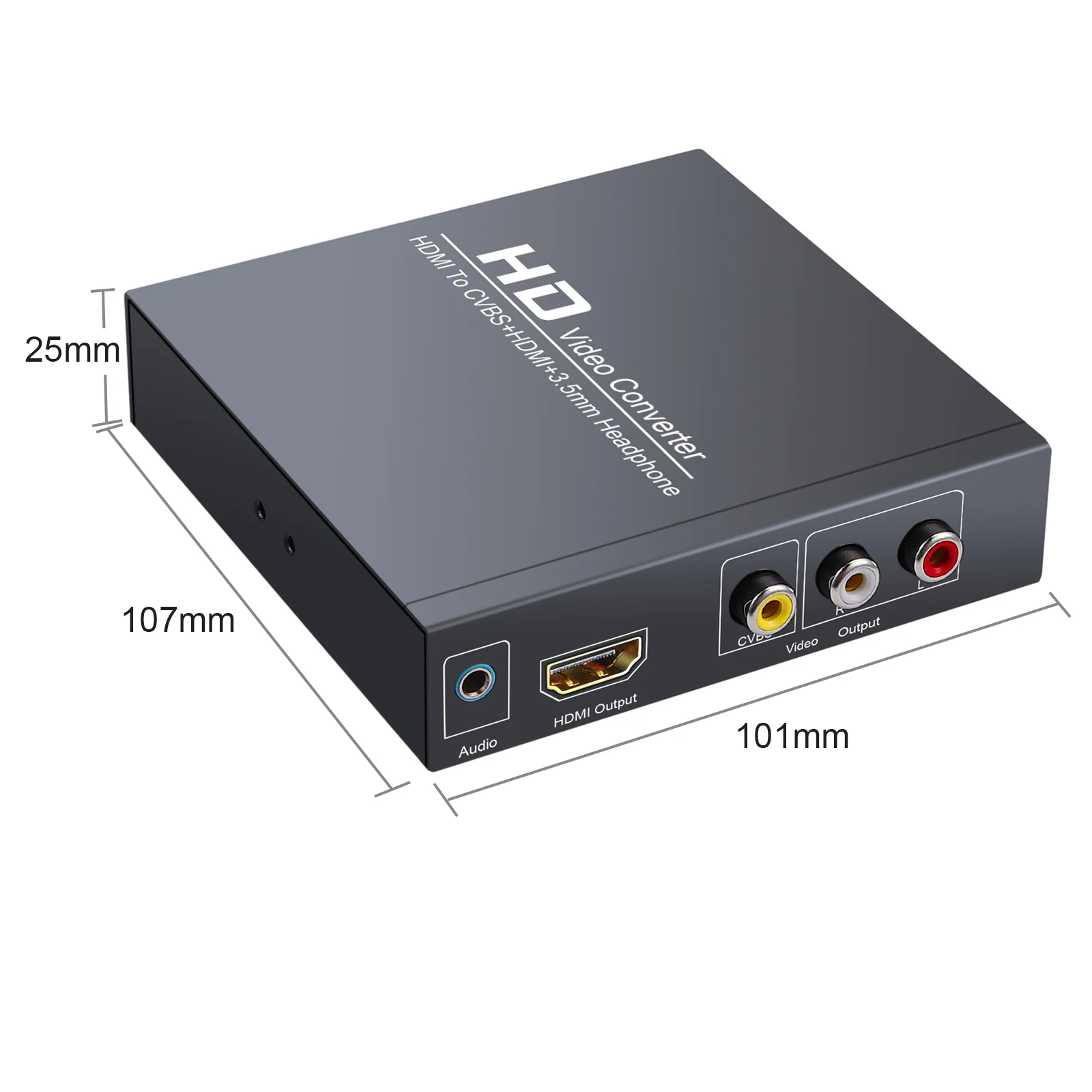 HDMI-compatible Converter 3RCA CVBS AV Composite Video Audio Adapter with 3.5mm Headphone Support 1080P PAL NTSC