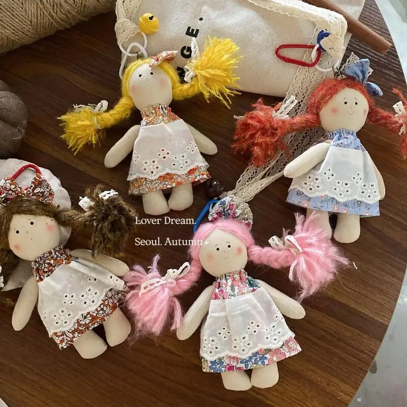 

Ins милые корейские плюшевые куклы, игрушки, милый двойной хвост, платье принцессы, брелок для ключей, сумка, украшение, модные аксессуары, подарок на день рождения для девочки