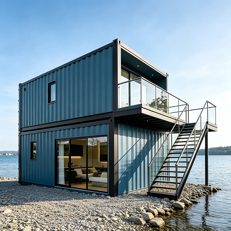 Customized 40ft Foldable Expandable Prefab House Light Steel Structure Heat Preservation Mobile Cabin Remote Village Residence