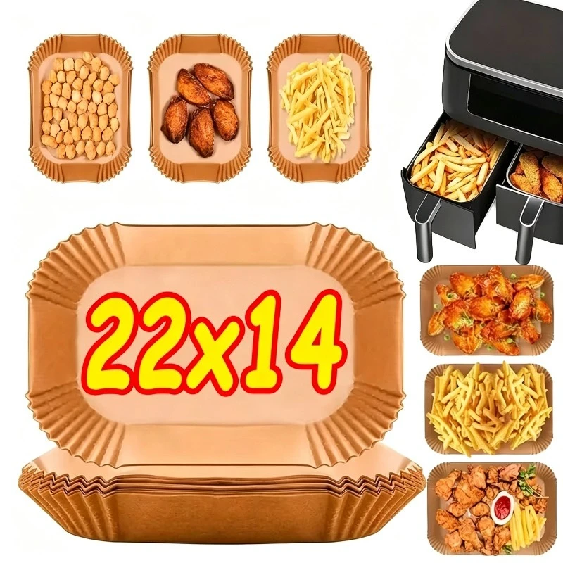 Kitchen Baking Paper - Einweg-Luftfritteusen-Papier, antihaftbeschichtet, für Küche, Backen, Airfryer-Matte,