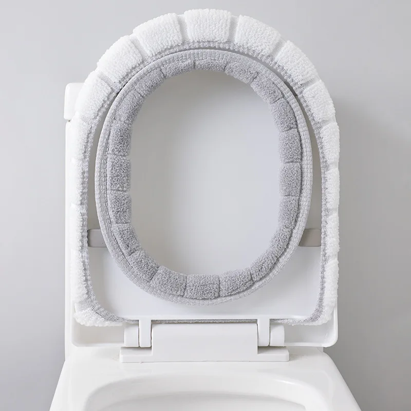 2856B Thickened Plush O-shaped Toilet Cushion Toilet Cushion Cover fleece-lined Toilet Cover