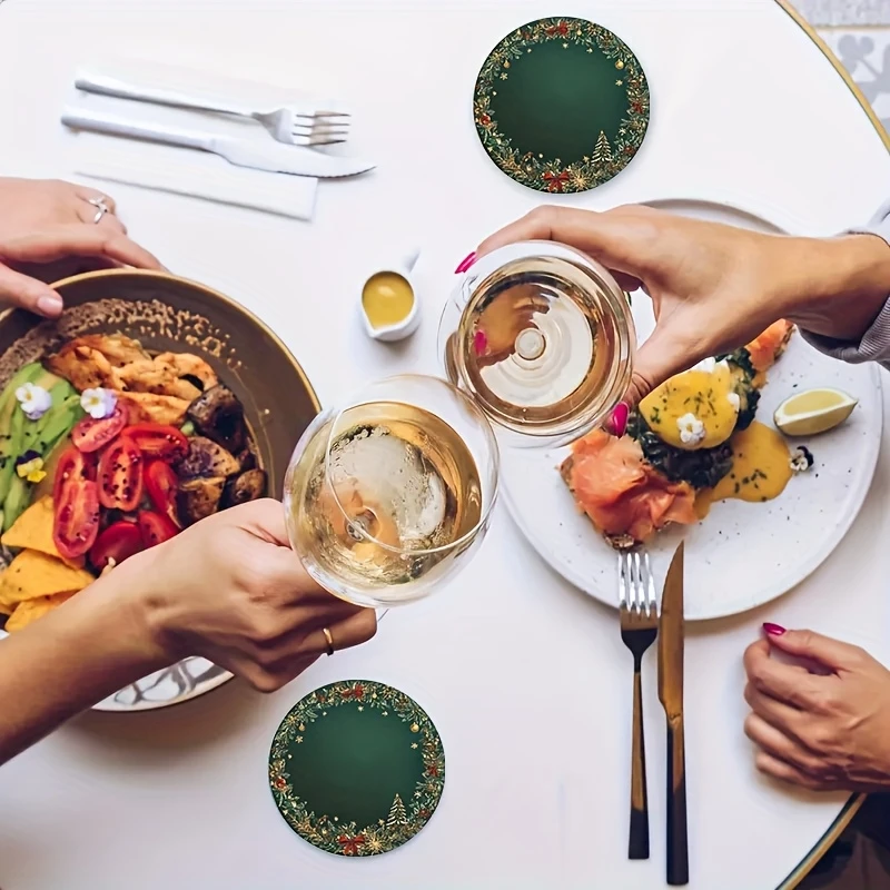 2D ريترو الأخضر عيد الميلاد كرة الثلج شجرة صنوبر 4in الوقايات الخشبية مجموعة للمنزل مكتب طاولة القهوة ديكور 2026 السنة الجديدة هدية حفلة #5