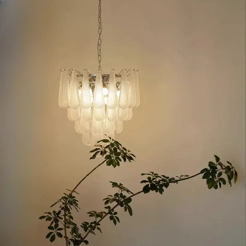 Nordic Vintage art Glass Ceiling Chandeliers Luxury Led Lights Modest Hanging Lamps for Living Dining