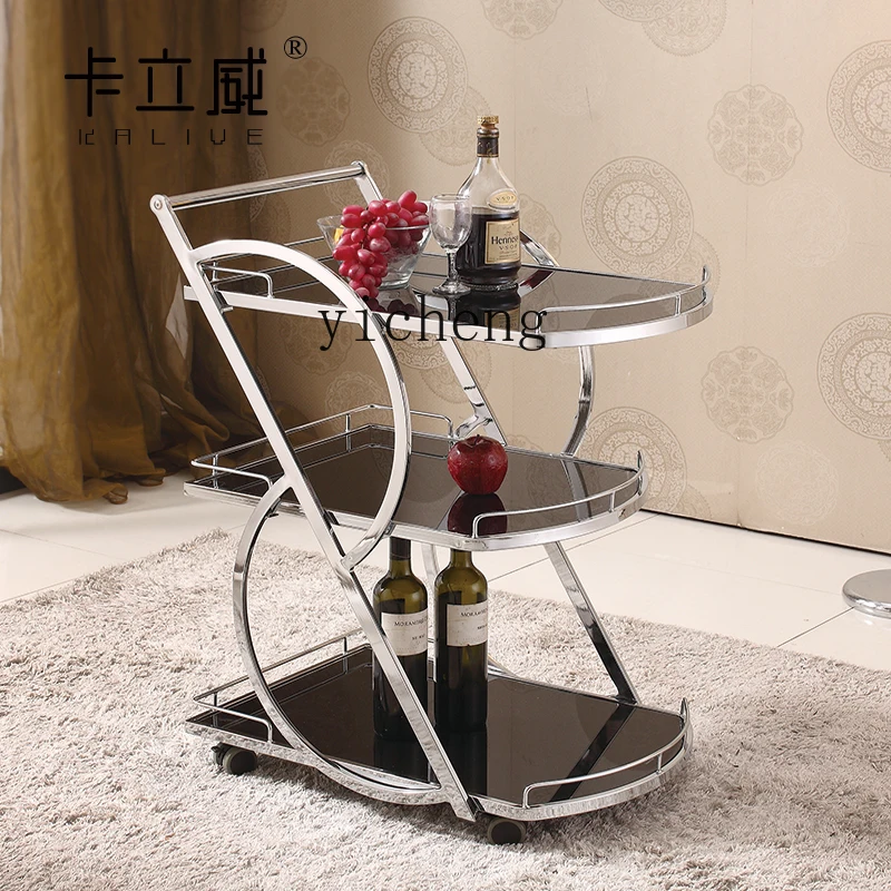 bj-1 food delivery cart glass wine stainless steel food cart three-layer cart beauty