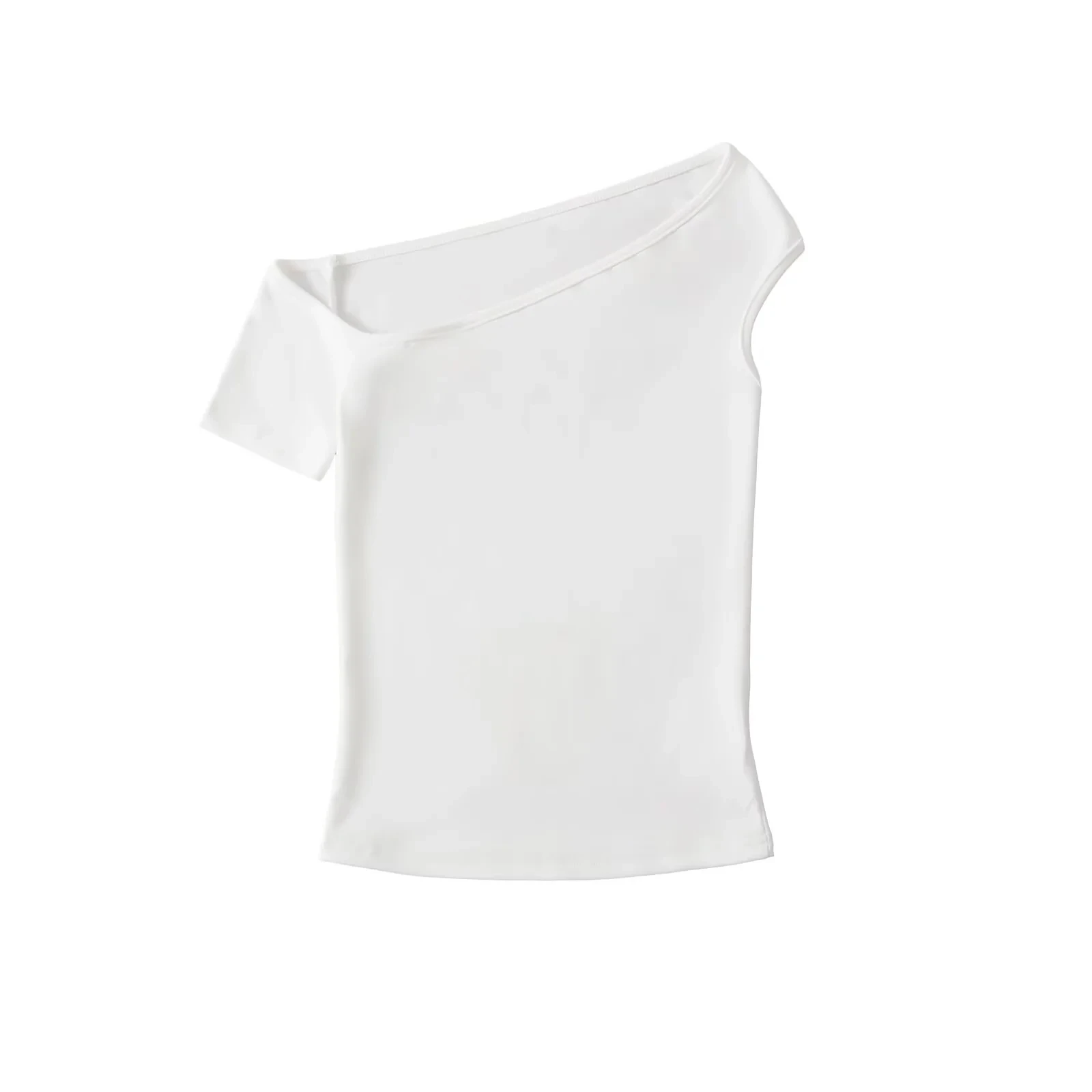 T-shirt sexy ort Sve oulder Bared T-shirt estiva da donna slim fit strato base Top da pendolarismo Sle colore puro lunghezza regolare Sve