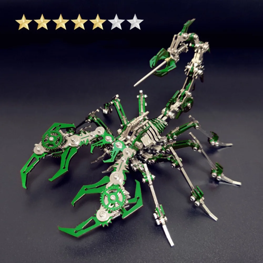 3D Scorpions Metallpuzzle Steampunk Mechanisches Insektenmodellbausatz Floatingcity Steel Warcraft Montieren Sie handgefertigtes Spielzeug für Erwachsene