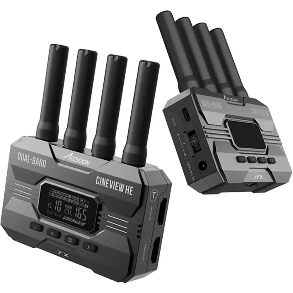 جهاز إرسال واستقبال نظام نقل الفيديو اللاسلكي CineView HE 2.4+5 جيجا هرتز HDMI داخل وحلقة خارجية، UVC للبث المباشر