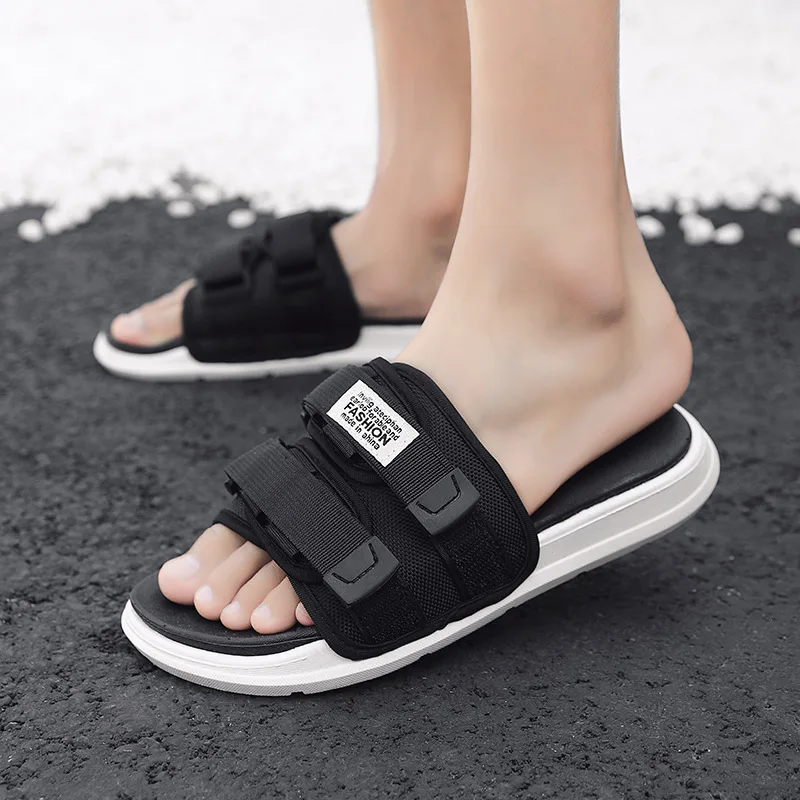 New style men's summer fashion ourdoor wear Korean style couple slippers non-slip women sandals platfrom slides rubber shoes